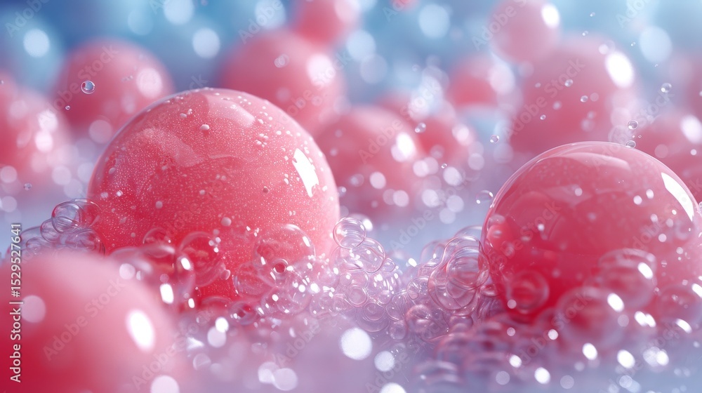 Aufkleber an artistic representation of colorful abstract bubbles in soft pastel tones, creating a visually pl