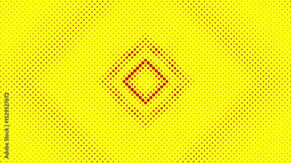 Poster abstract glowing yellow color halftone motion background. moving dots seamless loop. abstract animat