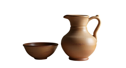 Ceramic Pitcher and Bowl Still Life