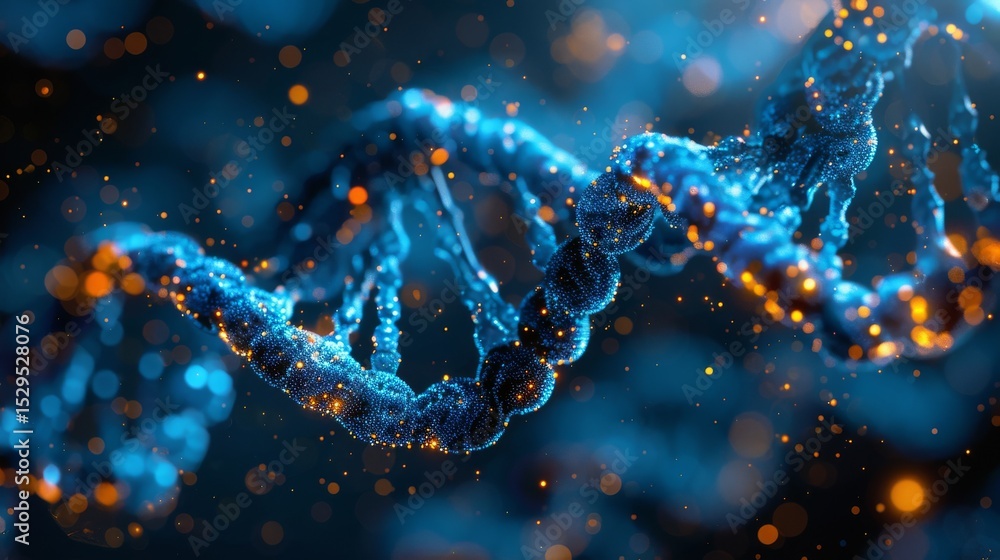 Poster this captivating image depicts a vivid and intricate representation of a dna helix structure, emphas