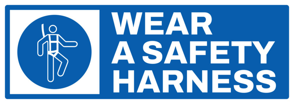 mandatory safety signs v2 uppercase text_wear a safety harness landscape size 1/2 a4,a3,a2,a1	
