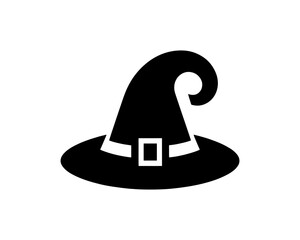 Elegant witch hat flat vector symbol