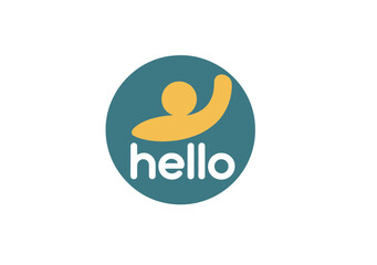 Abstract hello greeting circle logo design