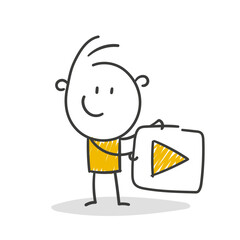 Strichfiguren / Strichm&auml;nnchen: Video, Clip, Vlog, Content Creator, Stream, Play. (Nr. 863)