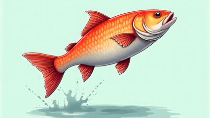 Fototapeta premium Fish Jumping Art and Illustration