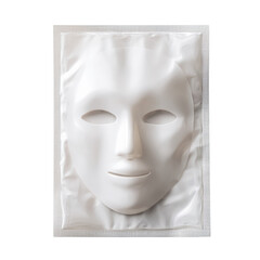 White Facial Mask for Skincare Treatment and Relaxation on a Plain Background Transparent background or png