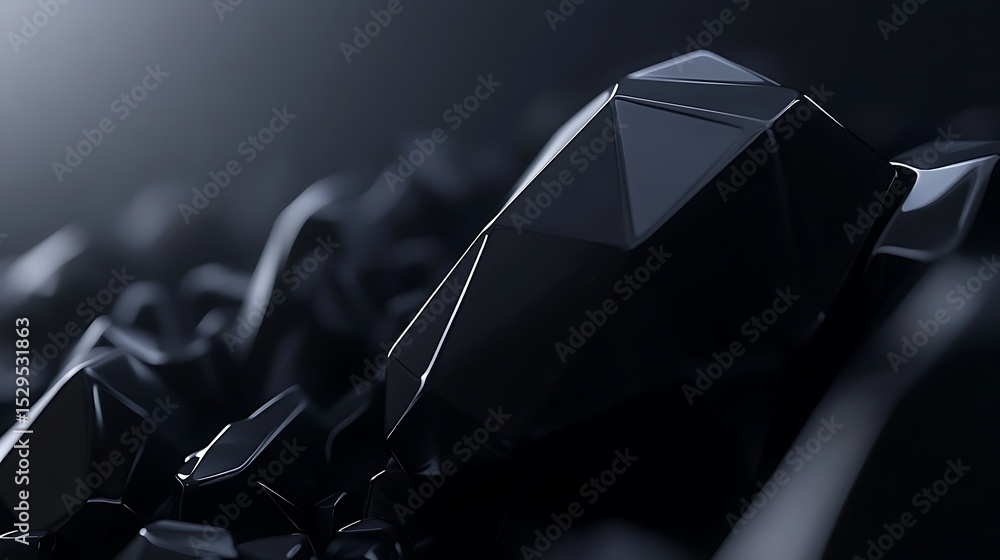 Poster monochromatic abstract composition of geometric shapes and smooth surfaces