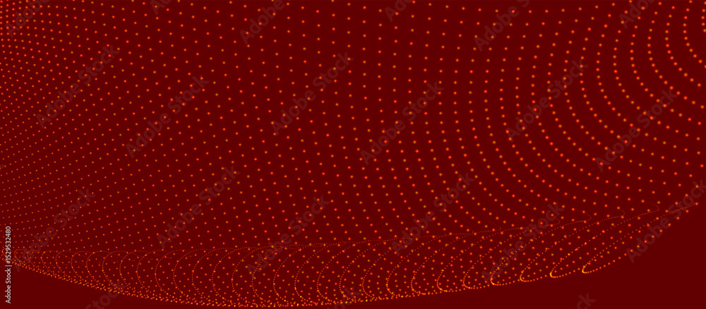 Poster futuristic dot wave. abstract digital particle wave. technology background. colored musical wave. li
