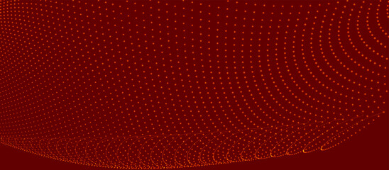 Futuristic dot wave. Abstract digital particle wave. Technology background. Colored musical wave. Light background. Digital background with smooth, wavy curves. 3D rendering.