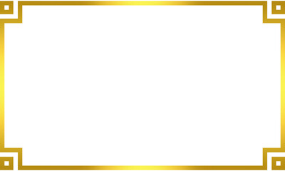 Elegant thin gold rectangular frame for decoration and design