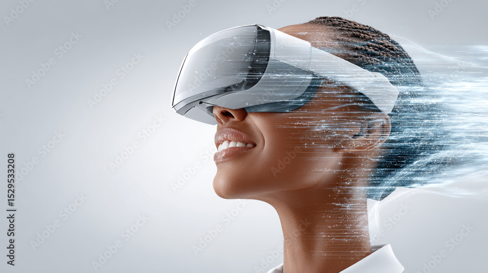 Poster exploring the future of virtual reality immersive experiences in technology studio environment high-