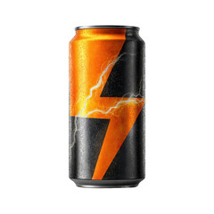 Bright and Vibrant Energy Drink Can with Lightning Design for Refreshing Beverage Concept Transparent background or png