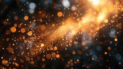 Fototapeta premium A close-up of glittering gold and silver party poppers mid-explosion, capturing the excitement of New Year .