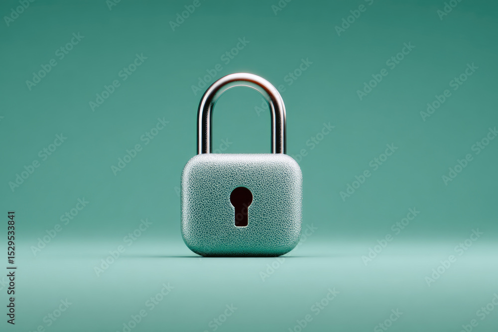 Poster secure your data locking mechanism showcase digital environment high-quality image minimalist style 
