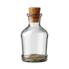 Glass Bottle with Cork Stopper on White Background for Storage and Decoration Use in Kitchen and Home Decor Transparent background or png
