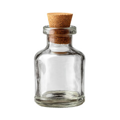 Clear Glass Jar with Cork Stopper Isolated on White Background for Home Decor and Kitchen Organization Transparent background or png