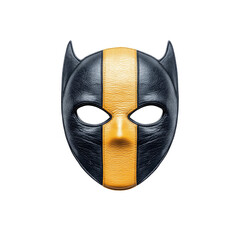Mysterious Black and Gold Leather Mask - Anonymous Superhero or Villain Costume