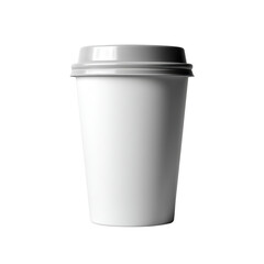 Blank White Coffee Cup with Lid Ready for Branding and Customization on Clean Background Transparent background or png
