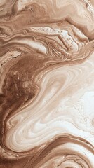 Obraz premium Marble swirl texture in soft mocha and cream hues, abstract elegant flow, luxurious look