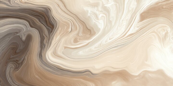 Marble swirl texture in soft mocha and cream hues, abstract elegant flow, luxurious look