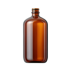 Clear Glass Bottle with Brown Tint for Liquid Storage and Packaging in Aesthetic Product Display on White Background Transparent background or png
