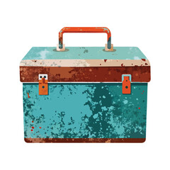 Cartoon Illustration of a Denim Jacket with Distressed Details, Apparel Icon