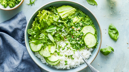 Obraz premium thai green curry with coconut rice