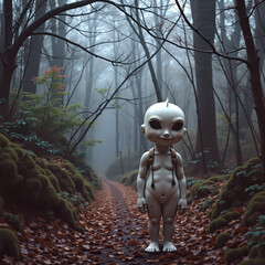 White creature in field