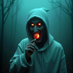 Mystery man with lollipop