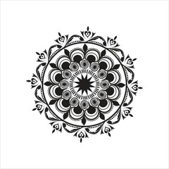 Premium Ethnic Mandala Pattern – Black and White Decorative Design