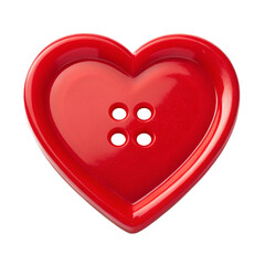 Vibrant Red Heart-Shaped Button for Valentine's Crafts and Apparel Design