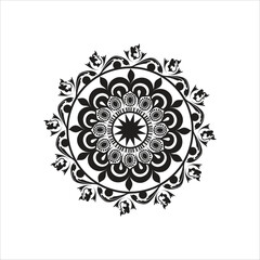 Premium Ethnic Mandala Pattern – Black and White Decorative Design