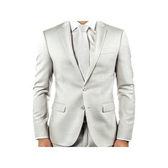 Elegant Light Beige Men's Suit with White Shirt and Tie - Studio Shot