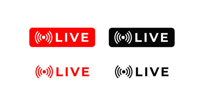 LIVE ICON. live streaming on air broadcast sign