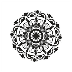 Premium Ethnic Mandala Pattern – Black and White Decorative Design