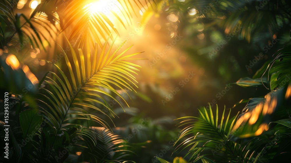 Poster this image showcases the beautiful interplay of light and shadows as sunlight filters through the de
