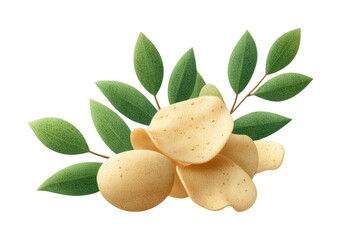 PNG Realistic yellow lemons with green leaves