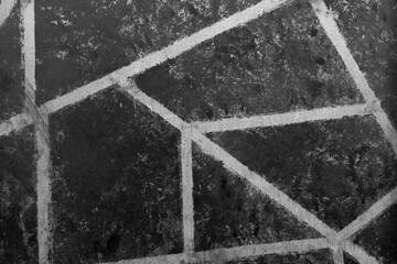 Linear angular geometric pattern of painted building wall. Abstract industrial background