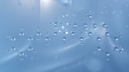 emopamil molecular structure, 3d model molecule, calcium channel blocker structural chemical formula view from a microscope