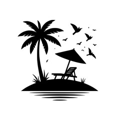 vector illustration of a tropical island