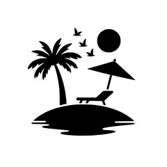 vector illustration of a tropical island
