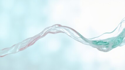 Abstract flowing water ribbon Abstract ribbon of flowing water with subtle color variations against a soft, bright background. Concept of movement and purity.
