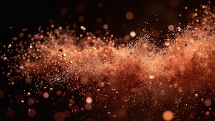 Copper bokeh Abstract image of copper particles with a bokeh effect. Concept of luxury and sparkle.