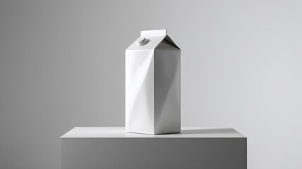 Blank White Carton Packaging Mockup on a Minimalist White Platform Perfect for Product Design and Branding Presentation