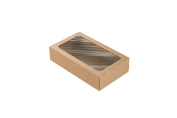 Paper Box Mockup Isolated On White Background. 3d illustration