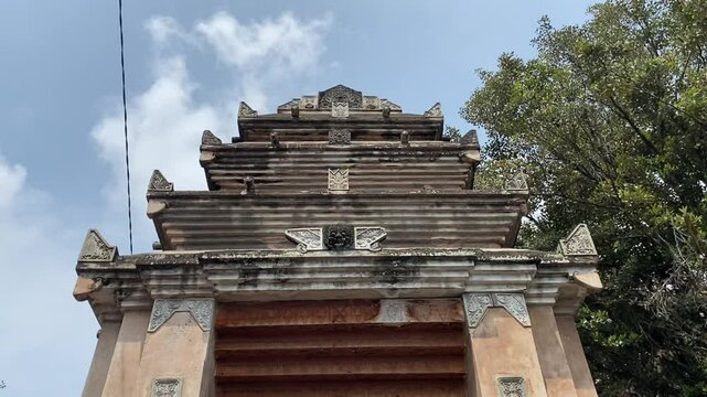 The atmosphere at the Mataram Grand Mosque complex in Kotagede, Yogyakarta, Indonesia during sunny weather