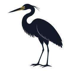 Elegant Egret Silhouette Vector Illustration on a Clean White Background for Graphic Design Projects