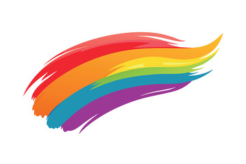 abstract colorful rainbow brush shape 