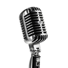 Classic vintage microphone isolated on a transparent background