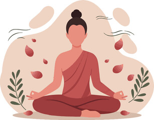 Find Inner Peace A Woman Meditating in a Serene Setting